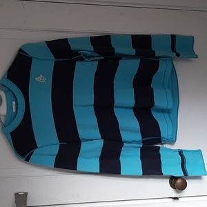 Abercrombie muscle fit long sleeve shirt, men's medium, blue striped